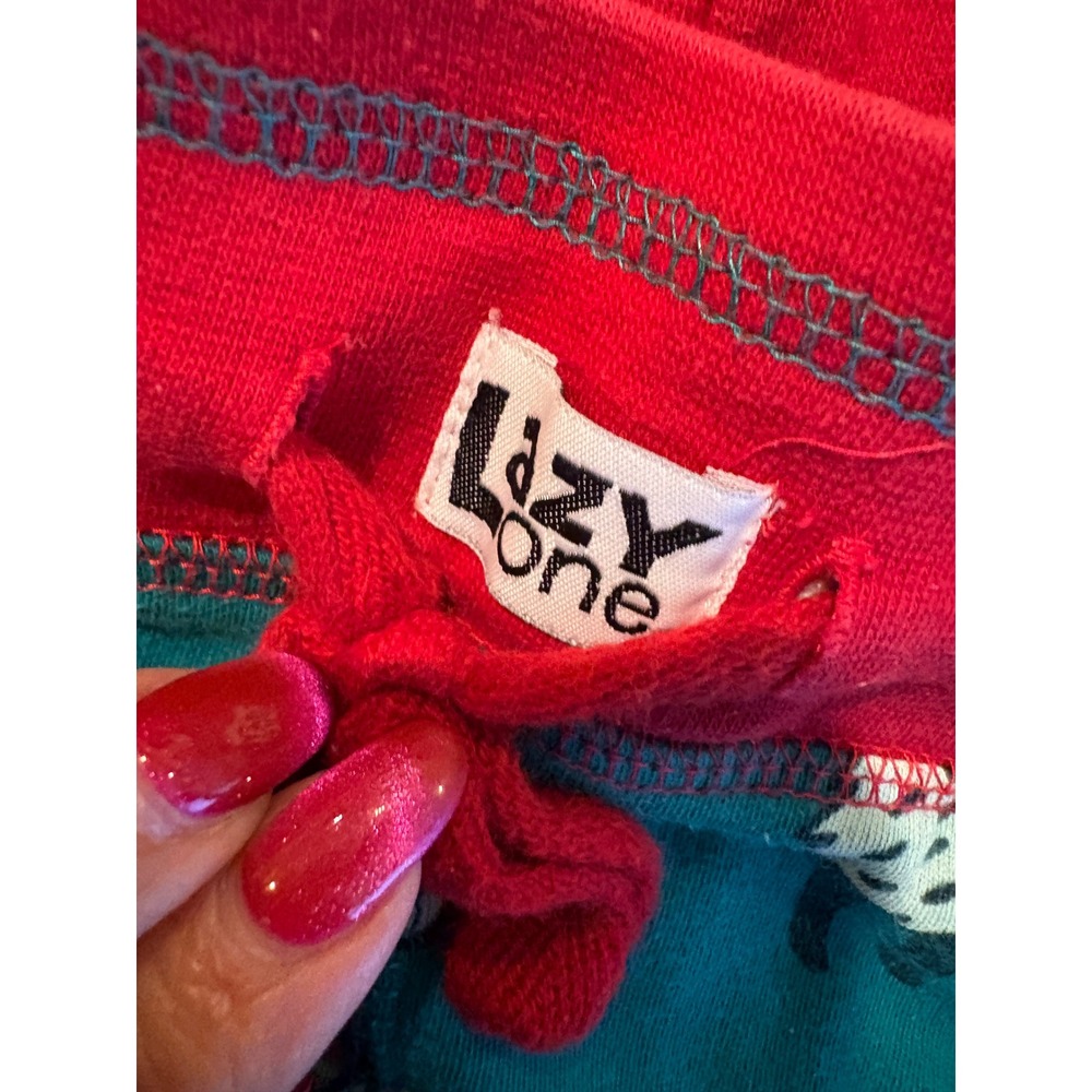 Lazy One Womens Fa La La Llama Christmas Pajama Leggings Teal Green Red XL - Picture 7 of 8